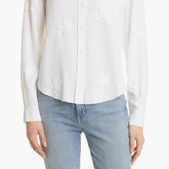 Rails Ingrid White Star Button Down Shirt Women's Medium - Picture 5 of 5